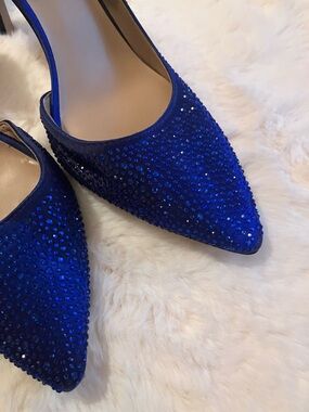 INC International Concepts Royal Blue Crystal D'Orsay Pumps-PROM-BRIDAL